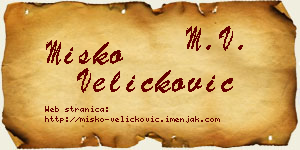 Miško Veličković vizit kartica
